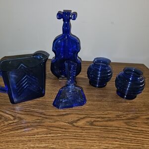 Vintage Cobalt Blue Glassware set